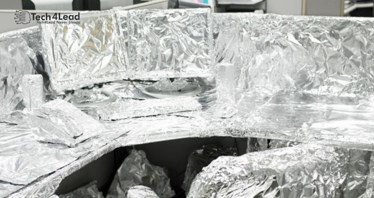 WRAP SESSION Certain pranks, like wrapping a coworkers desk in aluminum foil (as shown in this staged photo), have become classics because they are elaborate, clever, not too disruptive or mean-spirited, and look cool. PHOTO: GETTY IMAGES